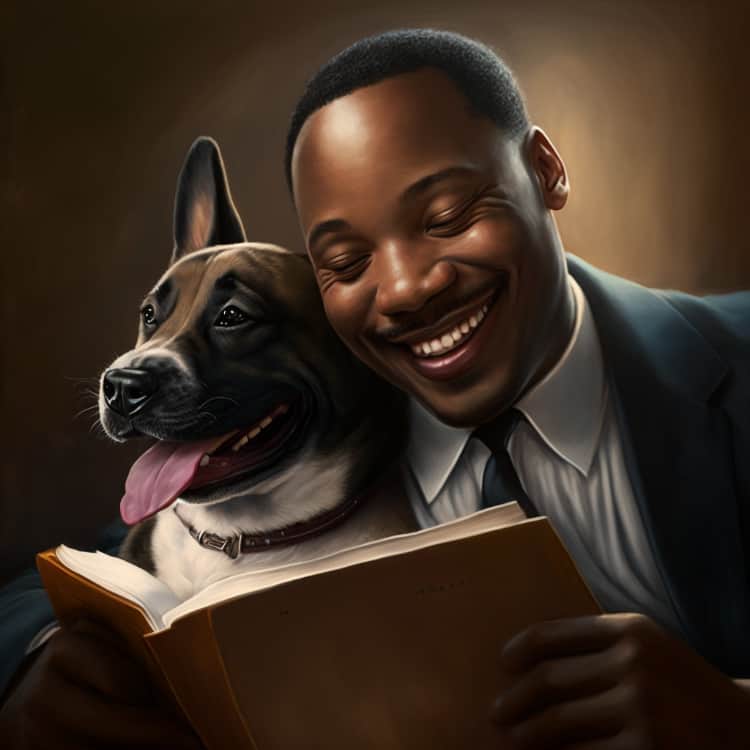 martin luther king jr with dog ai