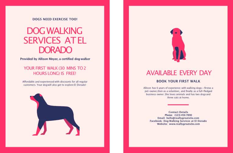 Dog Walker Flyer - Examples & What Your Need to Know - SparkyGo