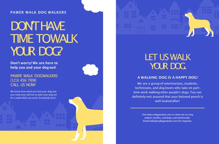 dog walker flyer