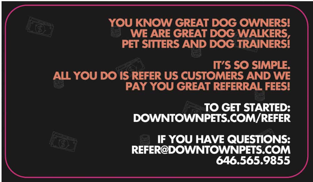 referral business cards for dog walkers