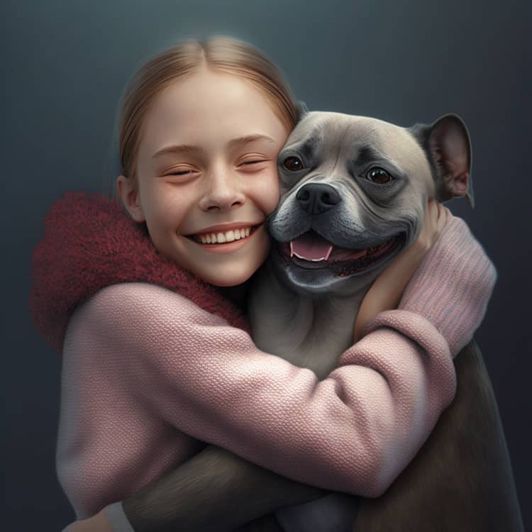 Greta Thunberg with dog ai