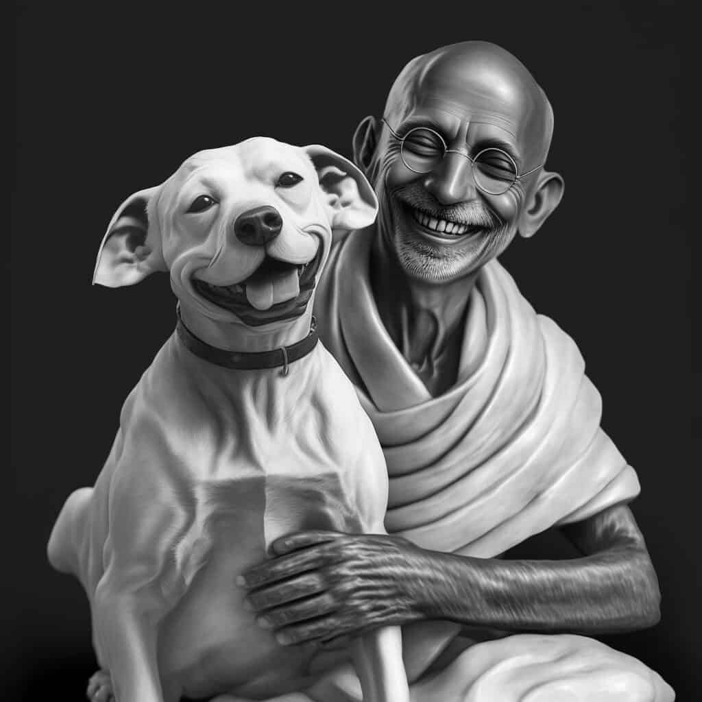 gandhi with dog ai